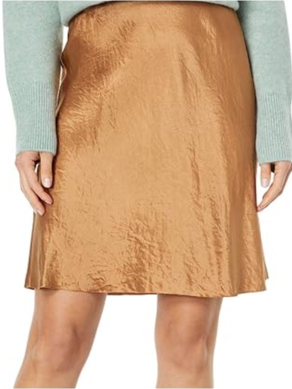 Vince XL Short Slip Skirt Rose Gold Copper Tone Satin A Line Mini Skirt